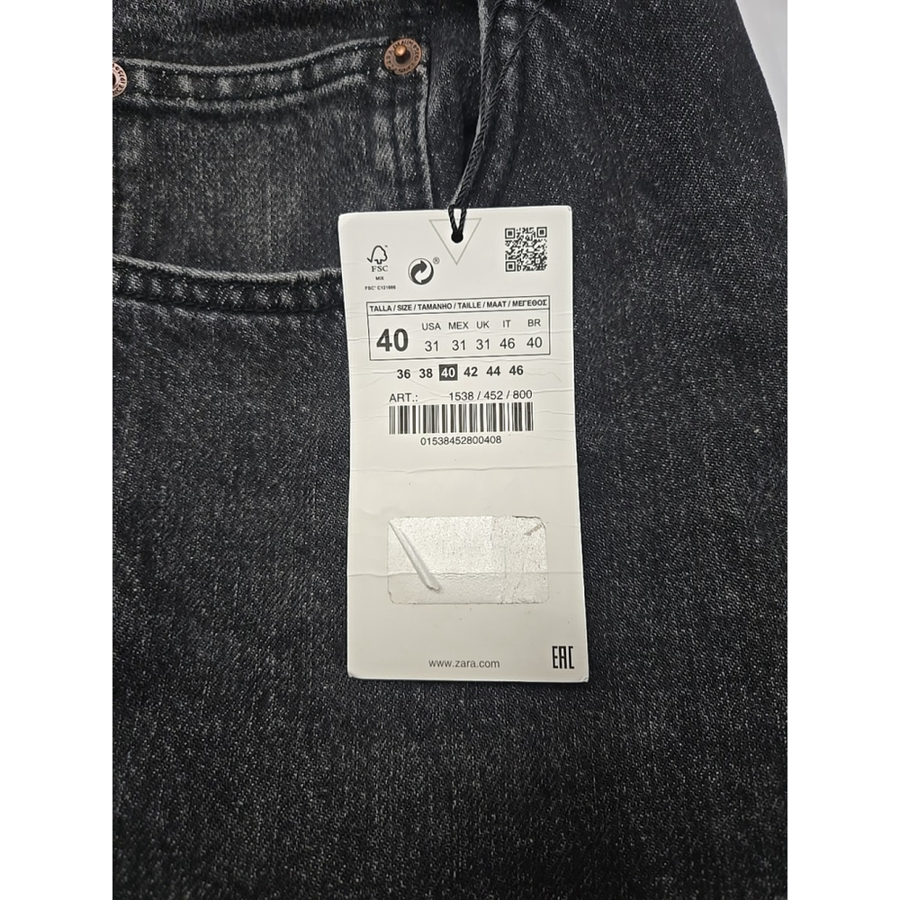 Zara Bliss Mom Jeans Size 31 High Waist Button Fly Cropped 100% Cotton NWT - Picture 8 of 11